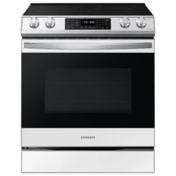 Samsung Bespoke 6.3 cu. ft. Smart Slide-in Electric Range with Air Fry & Convection in White Glass