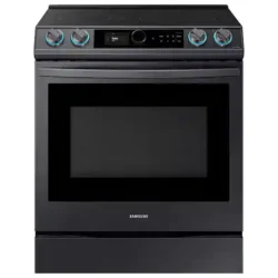 samsung 6.3 cu ft. Smart Slide-in Electric Range with Smart Dial & Air Fry in Black Stainless Steel