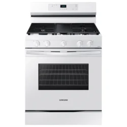 samsung 6.0 cu. ft. Smart Freestanding Gas Range with Integrated Griddle in White