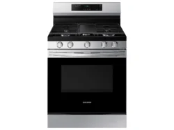 samsung 6.0 cu. ft. Smart Freestanding Gas Range with 18K BTU Dual Power Burner & Self Clean in Stainless Steel