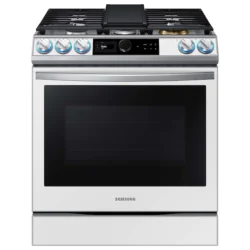 Samsung Bespoke 6.0 cu. ft. Smart Slide-in Gas Range with Air Fry & Convection in White Glass