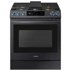 samsung 6.0 cu. ft. Smart Slide-in Gas Range with Convection in Black Stainless Steel