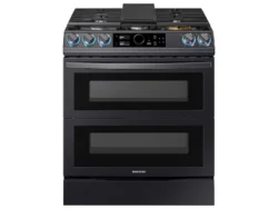samsung6.3 cu. ft. Flex Duo™ Front Control Slide-in Dual Fuel Range with Smart Dial Air Fry and Wi-Fi in Black Stainless Steel