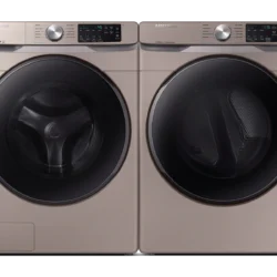 samsung Front Load Washer & Dryer Set with Steam and Sensor Dry in Champagne