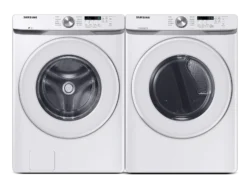 samsung Front Load Washer & Dryer Set with Vibration Reduction Technology+ and Sensor Dry in White
