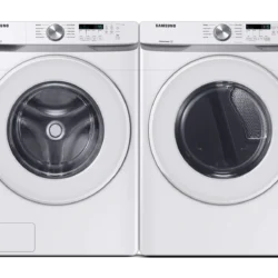 samsung Front Load Washer & Dryer Set with Vibration Reduction Technology+ and Sensor Dry in White