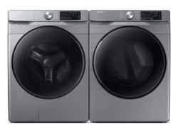 Samsung Front Load Washer & Dryer Set with Steam and Steam Sanitize+ in Platinum