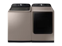 samsung Top Load Washer & Dryer Set with Active WaterJet and Sensor Dry in Champagne