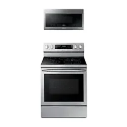 Freestanding Electric Range with True Convetion + Over-the-Range Microwave in Stainless Steel