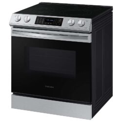 Samsung 6.3 cu. ft. Smart Slide-in Electric Range with Air Fry in Black Stainless Steel