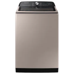 samsung 5.1 cu. ft. Smart Top Load Washer with ActiveWave™ Agitator and Super Speed Wash in Champagne