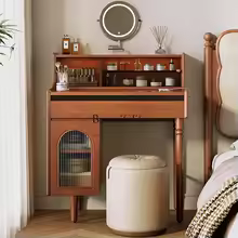 French retro dresser, all solid wood makeup table, stroke makeup table, integrated storage