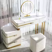 Nordic Luxury White Dressers With Mirror Vanity Makeup Modern Dresser