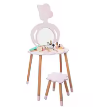 2024 Amazon top seller kids furniture sets wooden bedroom set children Vanity Table and Chair
