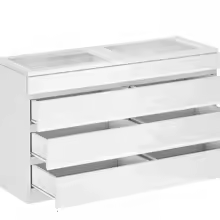 8 Drawer Dresser with LED, White Dresser
