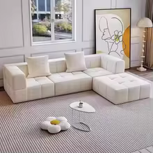 Milky white compression sofa set