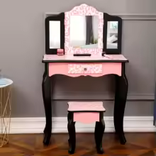 Children Dressing Coiffeuse Blanc Tall Dresser Vanity Table for Kids