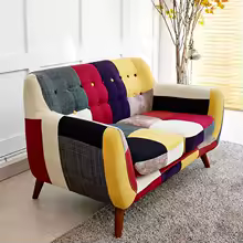 Living room creative furniture personalized single double three-person color fabric sofa bed and breakfast sofa