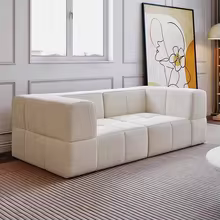 Milk white compression sofa set