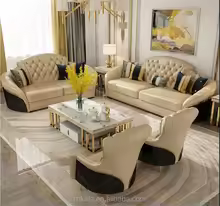 Post-Modern Sofas Set Luxury High Back Couch Living Room Sofa