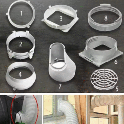 150mm Portable Replacement Air Conditioning Body Exhaust Duct Interface Pipe Connector