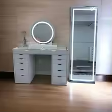 Modern glass top designs vanities bedroom furniture Dresser