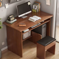 Wood Desktop Computer Desk With Keyboard Tray PC Laptop Desk