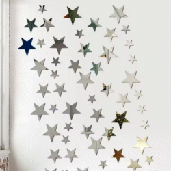 20pcs Star Wall Sticker 3D Acrylic Irregular Mirror